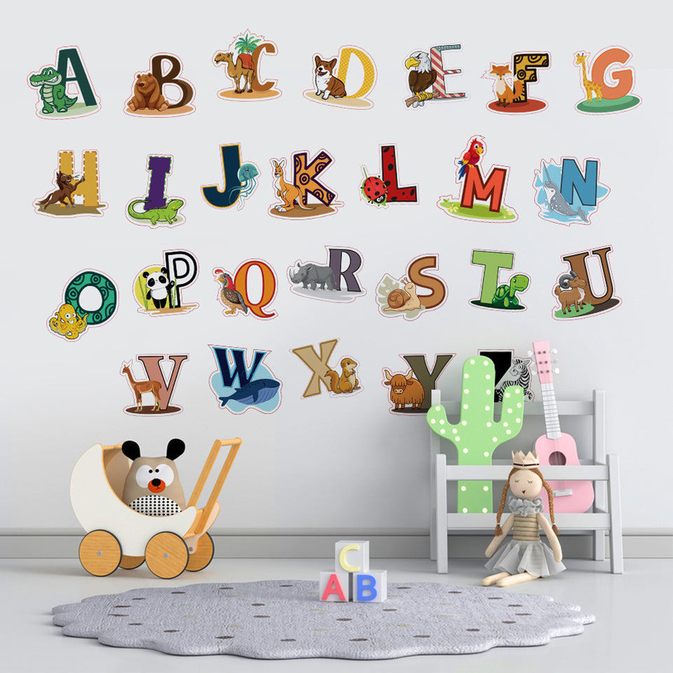 DEKOSH Alphabet Wall Decals - Colorful ABC Wall Stickers for Kindergarten, Classroom & Baby Nursery