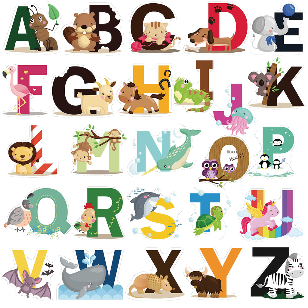 Dekosh Alphabet Wall Decals - Colorful ABC Wall Stickers for Kindergarten, Classroom & Baby Nursery