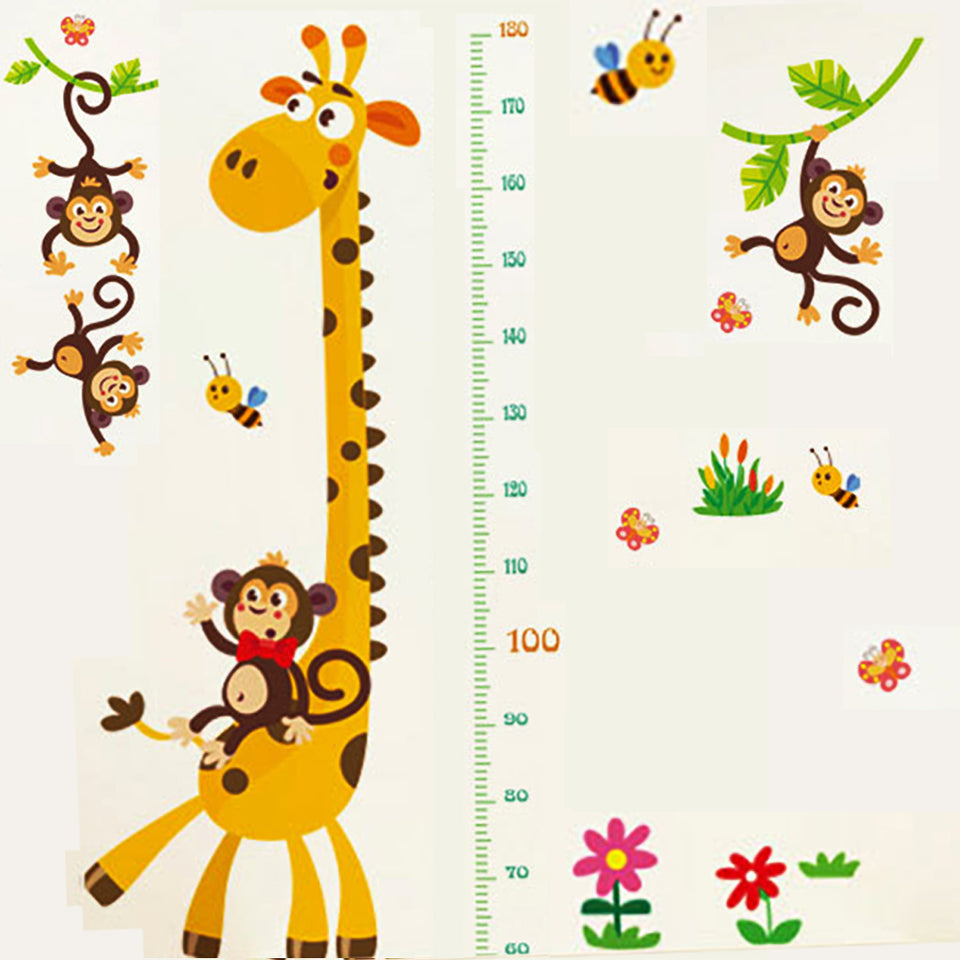 Kids Height Wall Chart | Peel & Stick Height Scale Wall Decals for Baby Nursery, Toddler Playroom