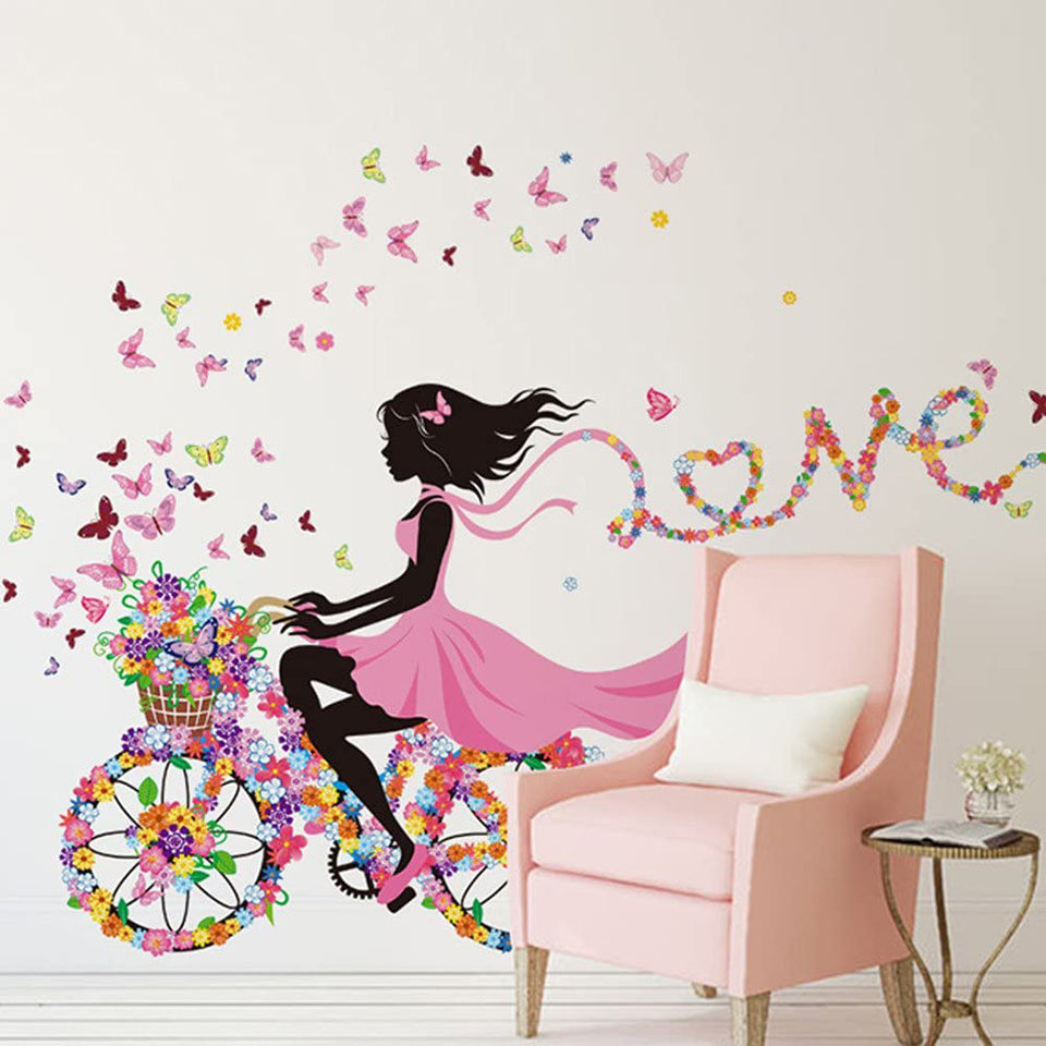 DEKOSH Girl Nursery Wall Decals with Colorful Flowers & Butterflies