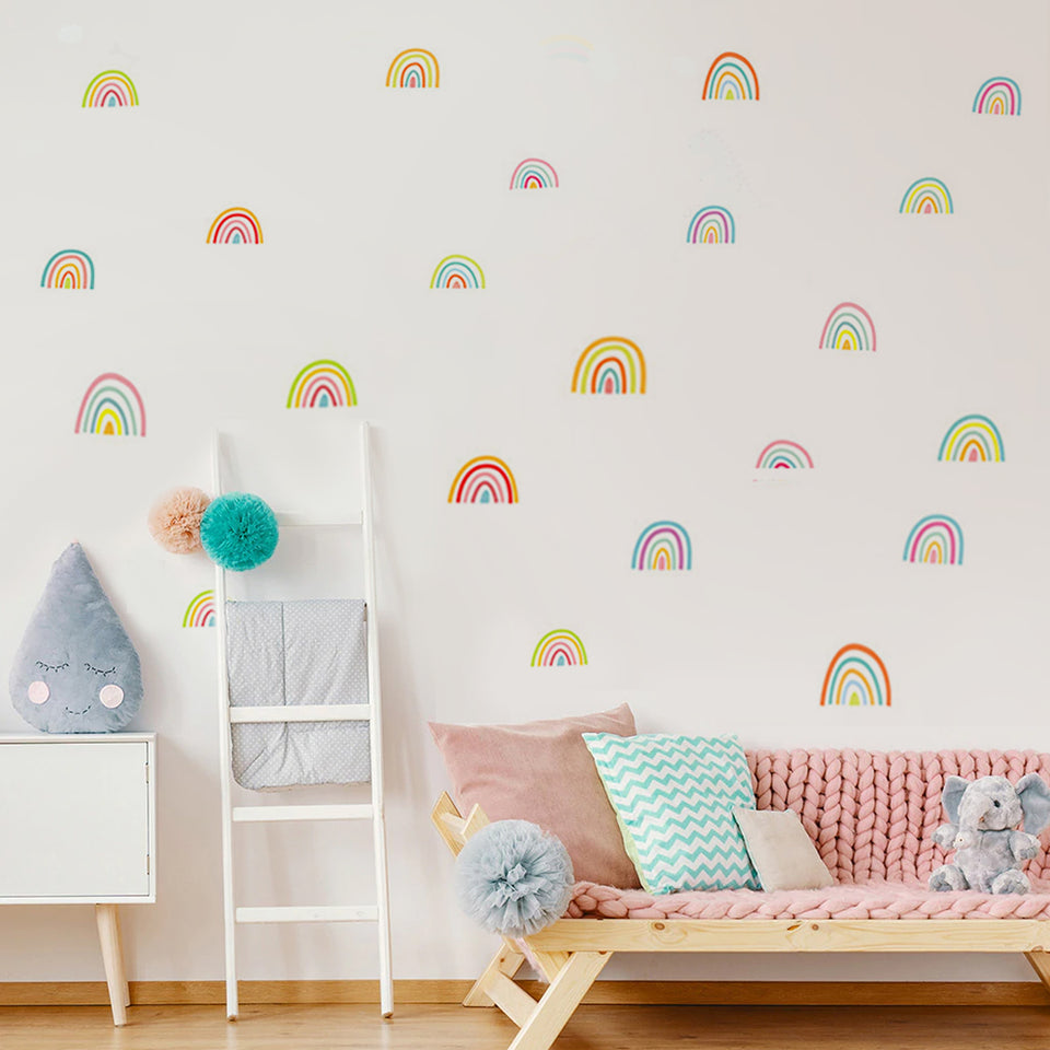 Boho Rainbow Wall Decal Decorations for Baby Nursery, Kids Party & Playroom