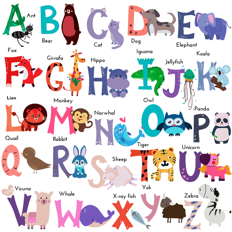 DEKOSH Alphabet Wall Decals - Colorful ABC Wall Stickers for Kindergarten,  Classroom & Baby Nursery