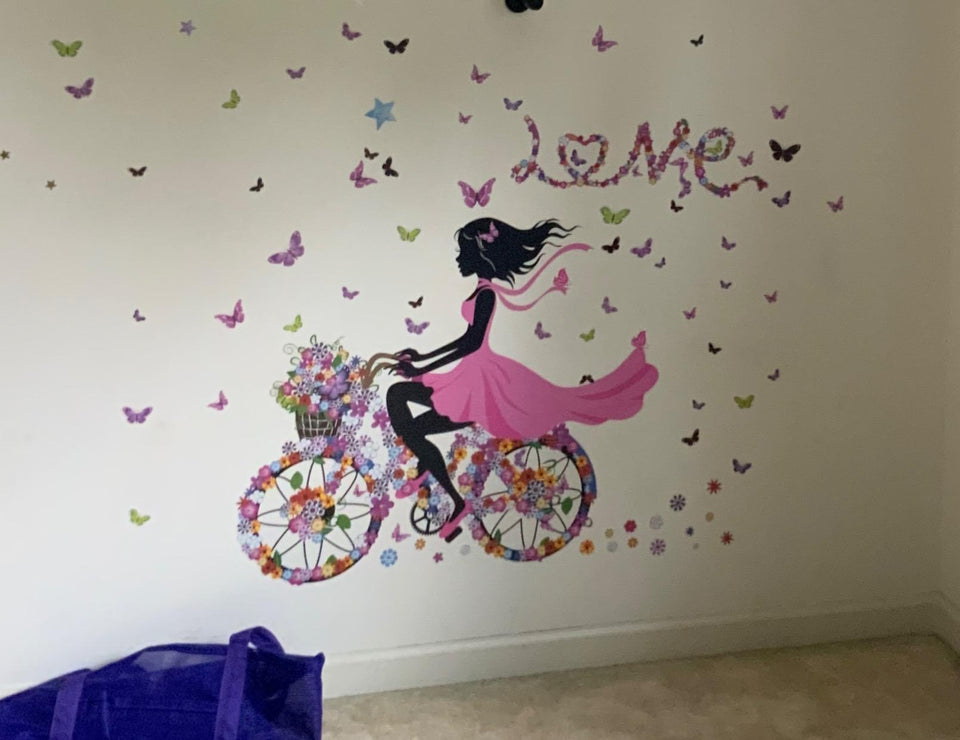 DEKOSH Girl Nursery Wall Decals with Colorful Flowers & Butterflies