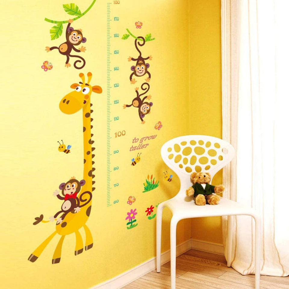 Kids Height Wall Chart | Peel & Stick Height Scale Wall Decals for Baby Nursery, Toddler Playroom